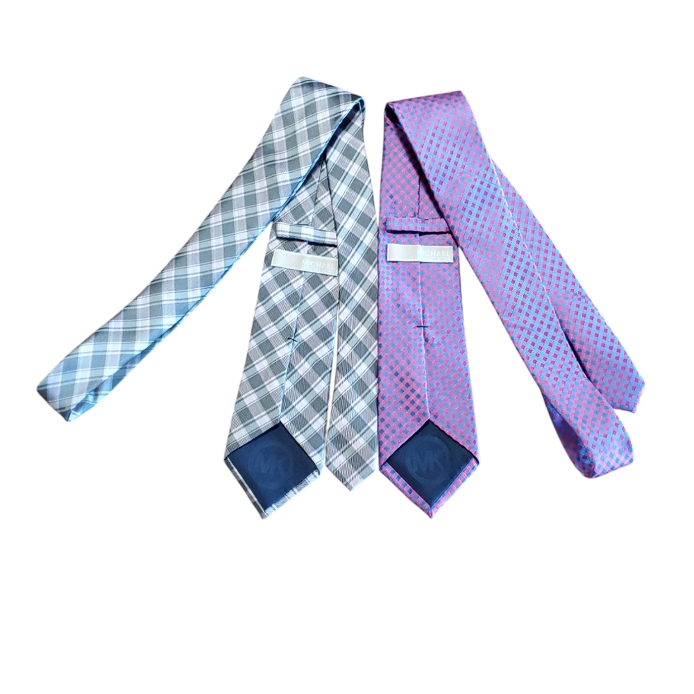 Michael Kors Purple and Gray Patterned Ties (2)